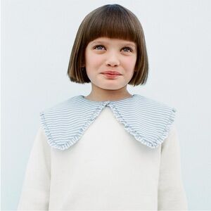 ZARA STRIPED MIXED COLLAR SWEATSHIRT